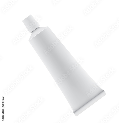 Tube of toothpaste or cream isolated on white background.