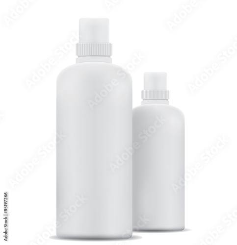 Blank plastic bottles isolated on white background