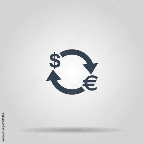 Money convert icon. Euro Dollar