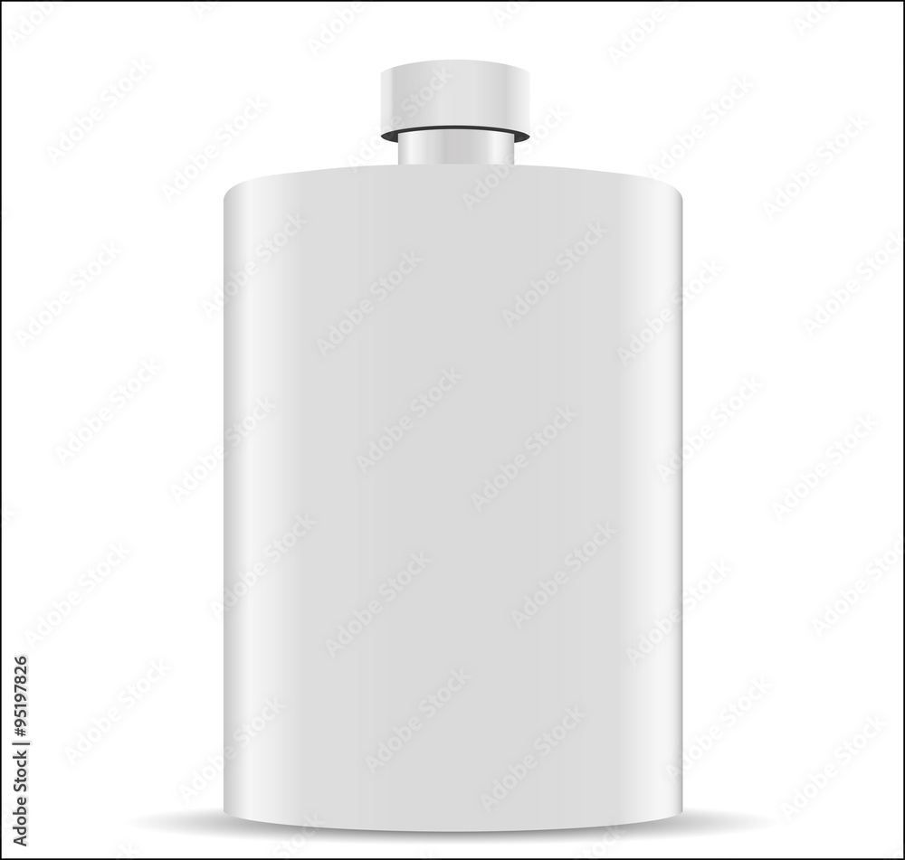 Stainless hip flask isolated on white background Stainless hip flask isolated on white background