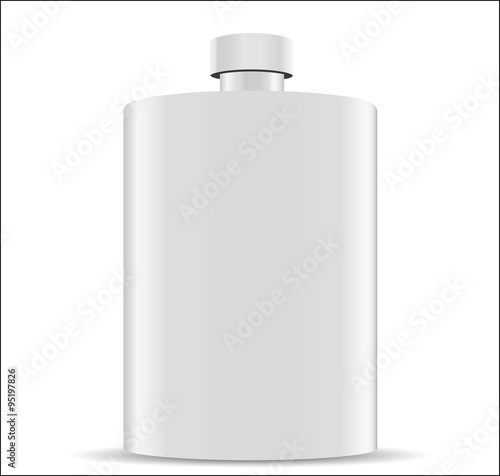 Stainless hip flask isolated on white background