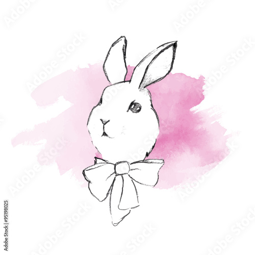 Rabbit pencil sketch 2 in vector