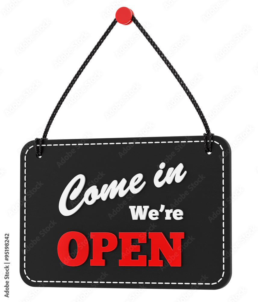 render of an open sign, isolated on white render of an open sign, isolated on white