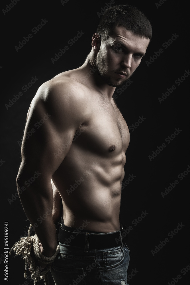 Fototapeta premium Man with tied hands