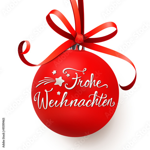 Hängende Weihnachtskugel mit Weihnachtsgruß - Frohe Weihnachten