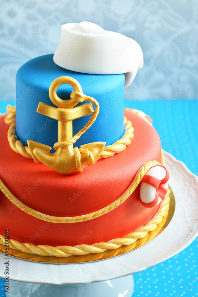 Marine birthday cake for children