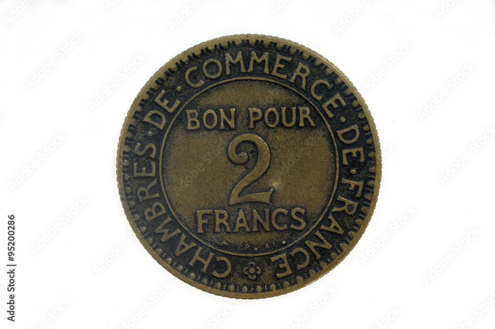 two franc, france coin