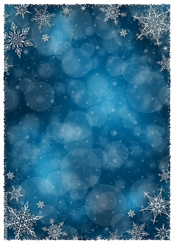 Christmas Winter Frame - Illustration. Vector illustration of Christmas Winter Background. Christmas Dark Blue - Empty Background Portrait.