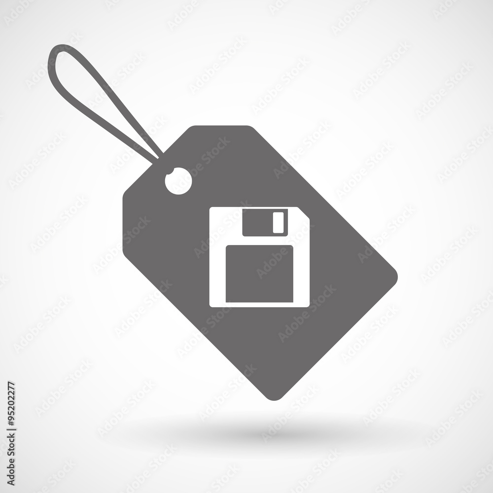 Label icon with a floppy disk Label icon with a floppy disk