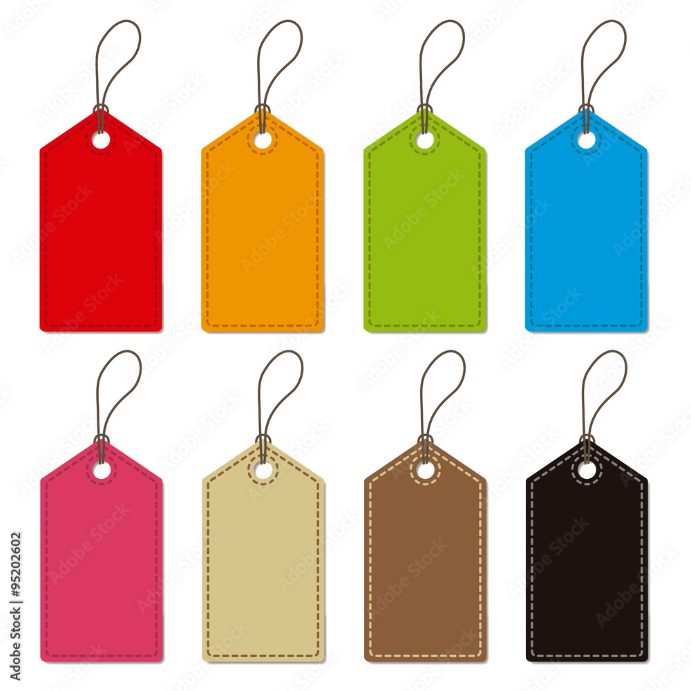 Etiquetas rectangulares para precios con costuras Stock Vector | Adobe Stock