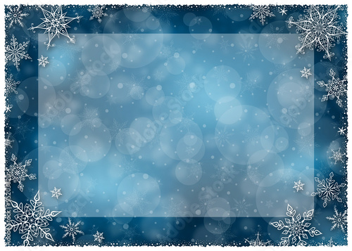 Christmas Winter Frame - Illustration. Vector illustration of Christmas Winter Background. Christmas Dark Blue - Empty Frame Landscape
