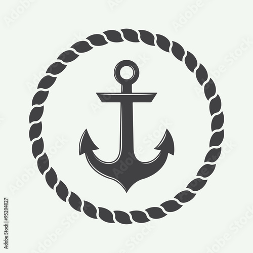 Anchor in vintage style. Vector illustration