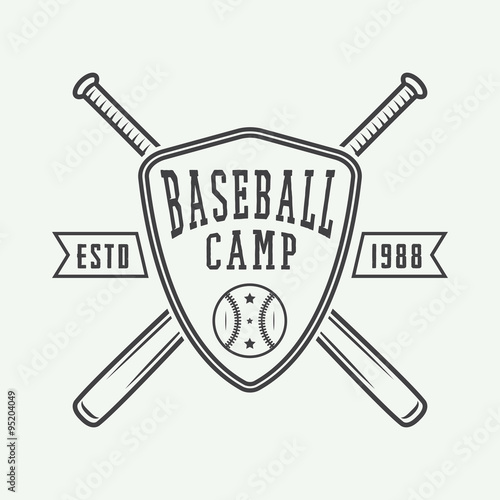 Vintage baseball logo, emblem, badge and design elements. 
