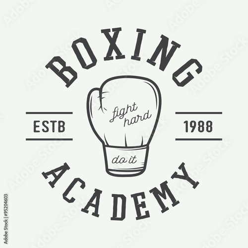 Boxing gloves in vintage style. Vector illustration