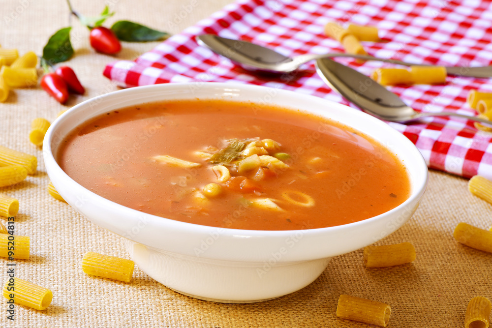 minestrone, typical italian soup minestrone, typical italian soup