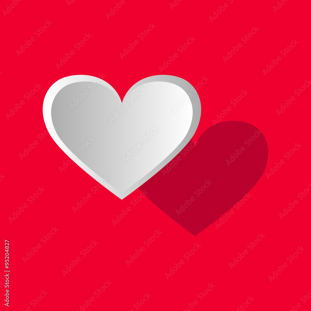 Cute Red Heart Icon for the Saint Valentine's Day