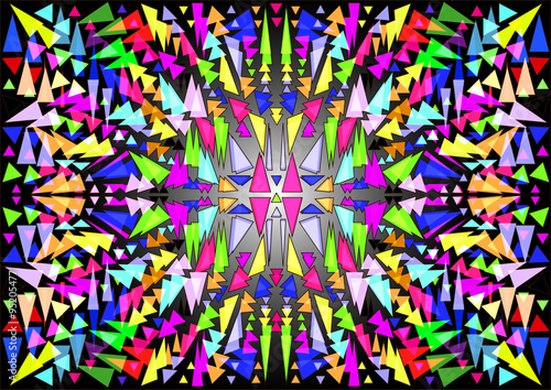 a background in stained glass, mosaic or kaleidoscope
