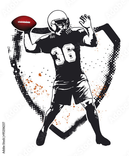 american football player with stencil shield