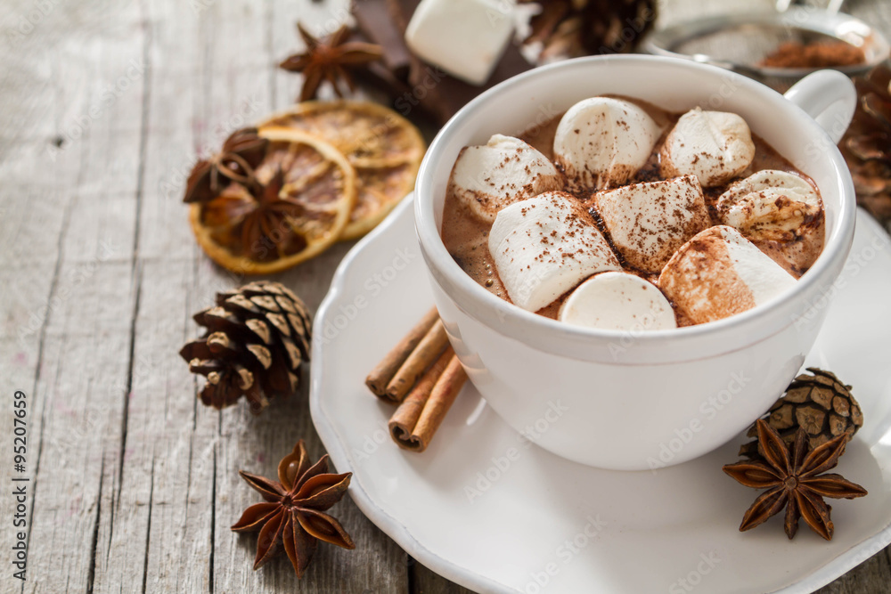 Hot chocolate with marshmallows Hot chocolate with marshmallows