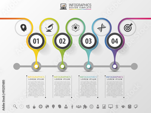 Timeline infographics design template with numbers. Modern concept. Vector illustration