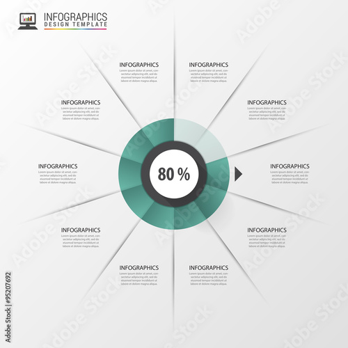 Infographic circle with percent. Modern design template. Vector illustration