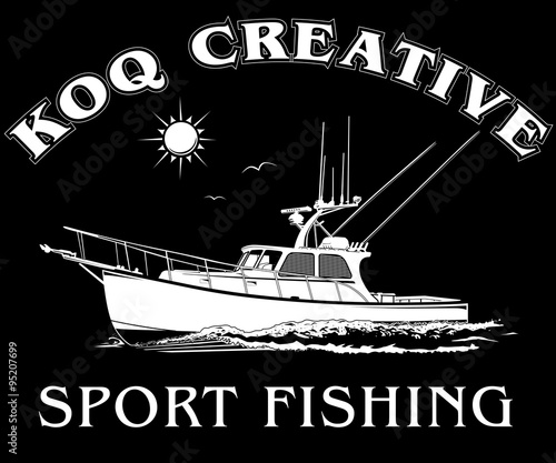 vector fishing charter boat