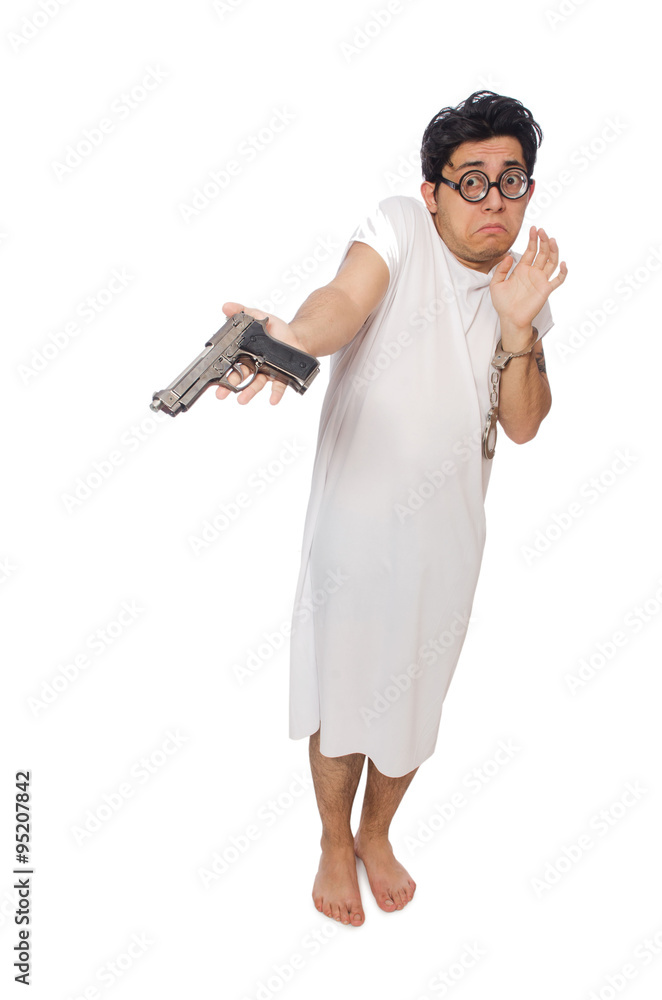 Funny man suffering from mental disorder Funny man suffering from mental disorder
