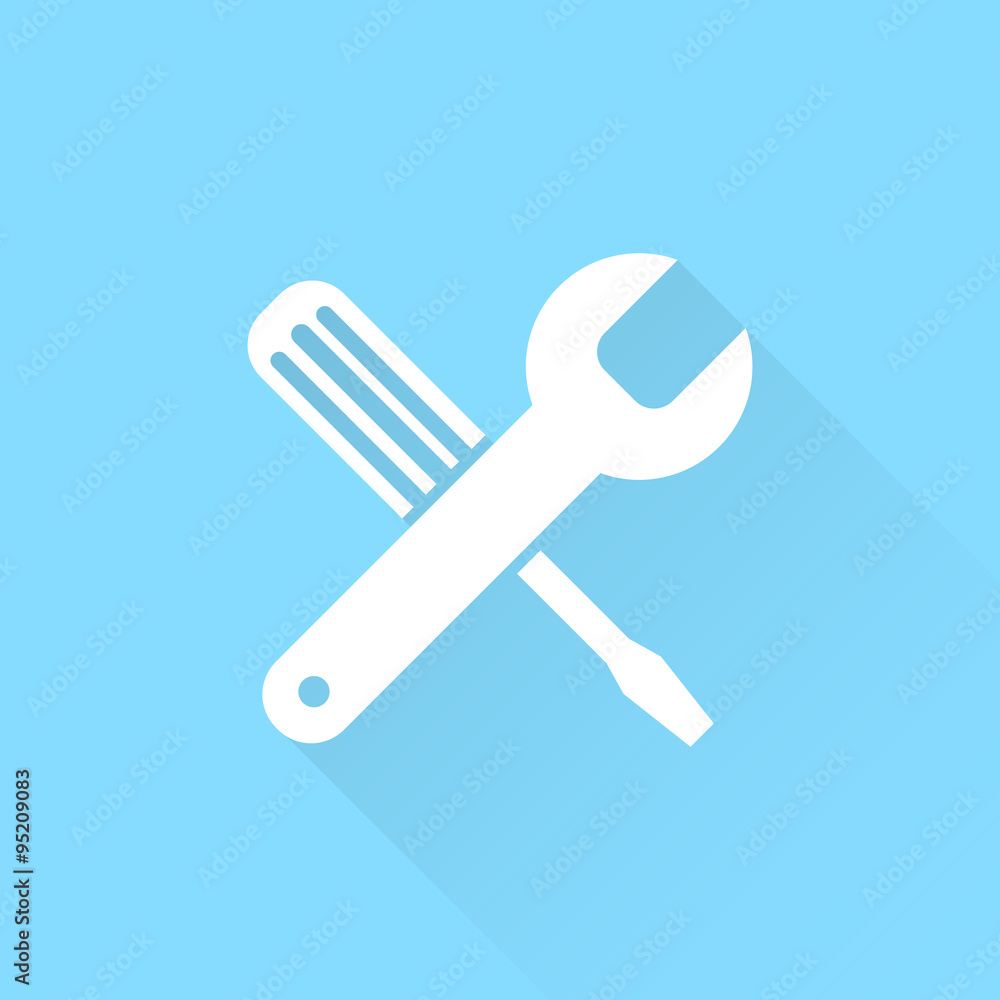 Fototapeta premium Screwdriver and Wrench. Tools vector icon. Settings icon.