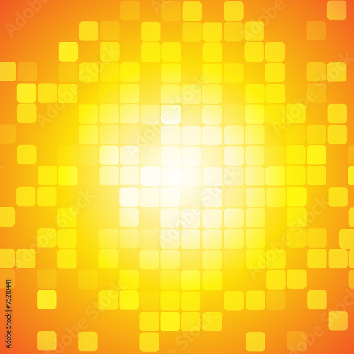 Vector : Abstract square on yellow orange background