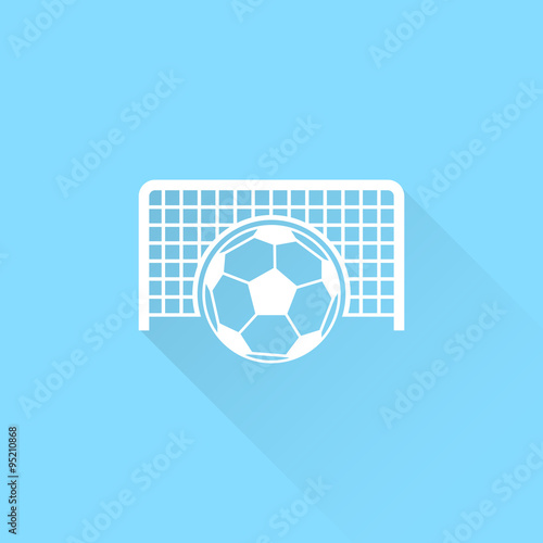 Football gate and ball vector icon. Soccer Sport goalkeeper symbol.