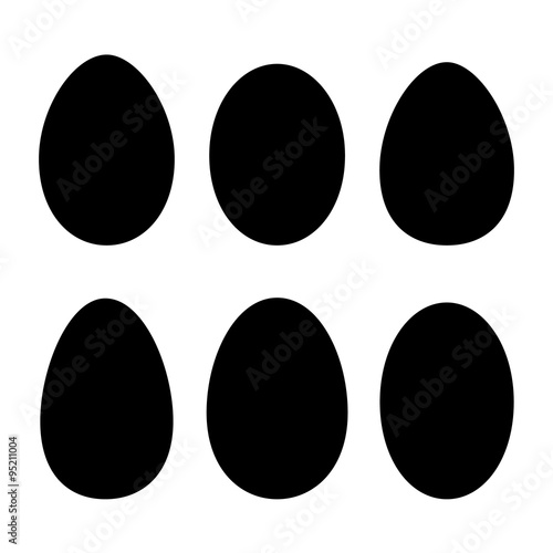 Various egg shapes. Vector.