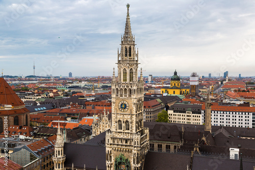 Aerial view on Marienplatz town hall © Sergii Figurnyi