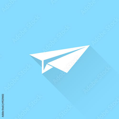 Paper airplane vector icon.