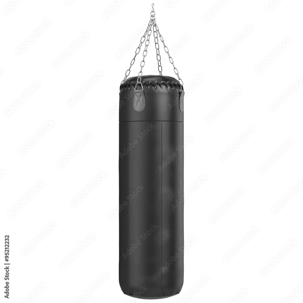 Что находится внутри боксерской груши Big leather black punching bag Ілюстрація Stock Adobe Stock