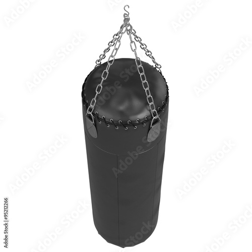 Black leather punching bag with chains © ARTYuSTUDIO