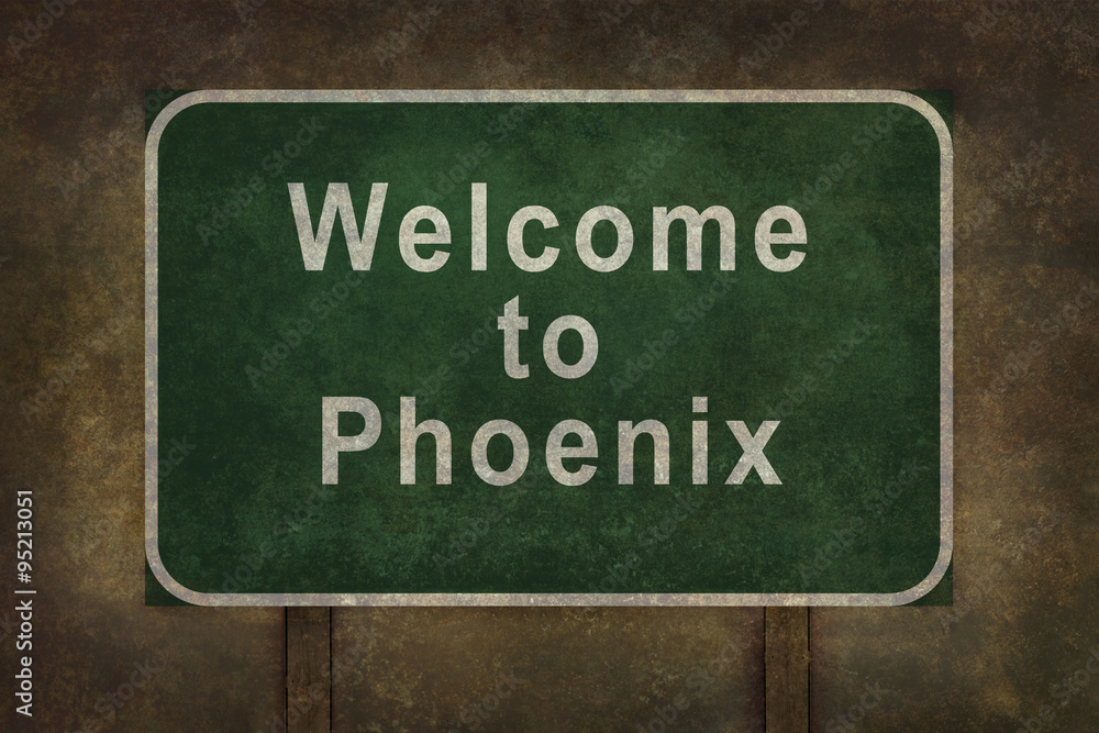 Welcome to Phoenix roadside sign illustration