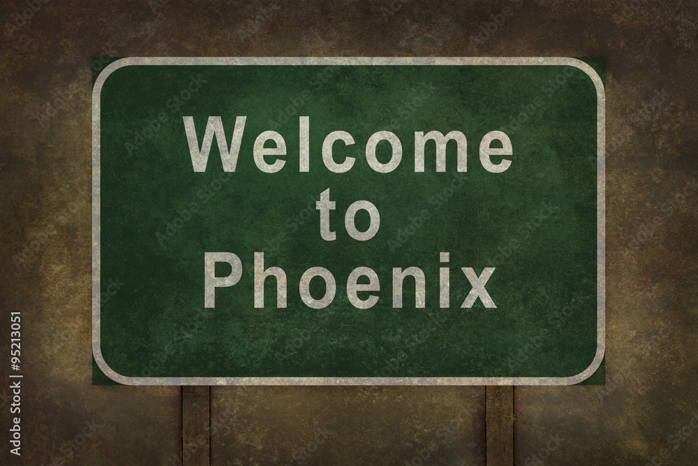 Welcome to Phoenix roadside sign illustration Welcome to Phoenix roadside sign illustration