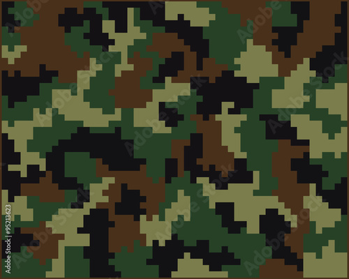 Seamless pattern of digital camouflage, vector