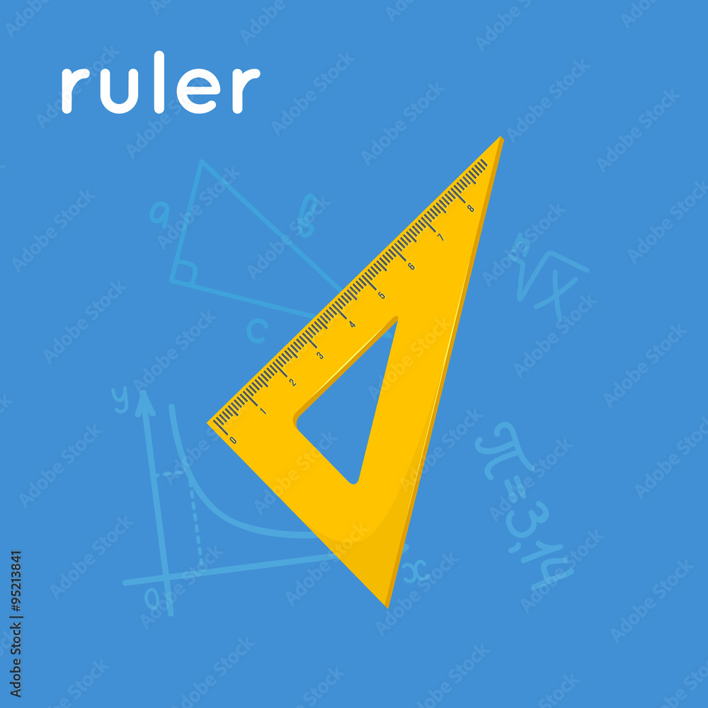 Yellow triangle ruler.