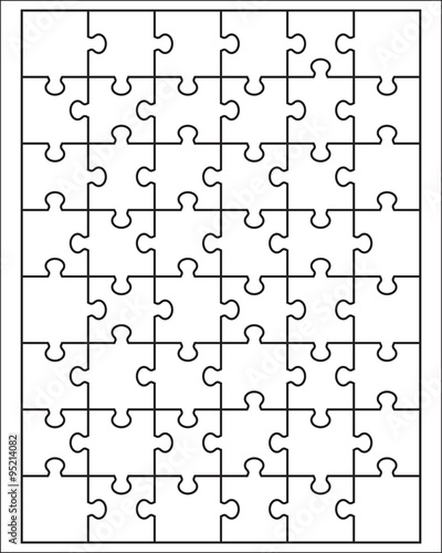 Separate pieces of white puzzle, vector illustration