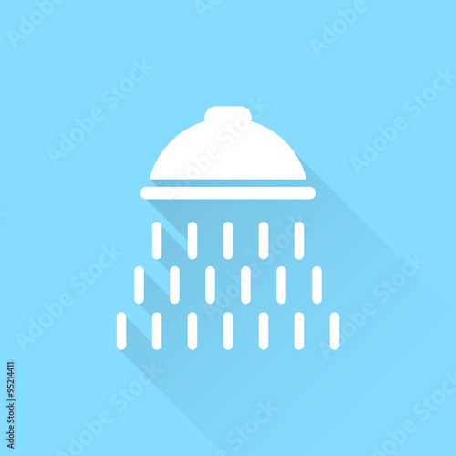 Shower vector icon with water drops symbol.