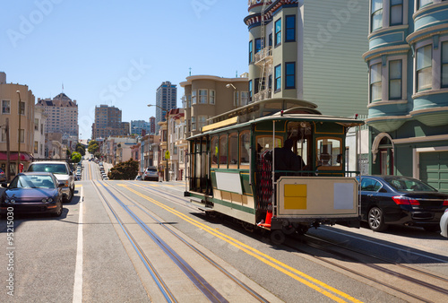 Hyde street view and San Francisco tram in summer © Sergey Novikov