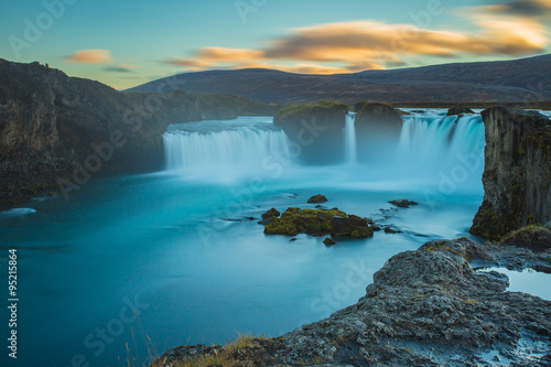 Godafoss waterfall  long exposure image