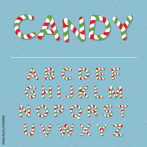 Red and Green Candy Cane Alphabet
