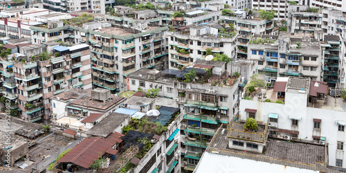 Asian city typical skyline during a cloudy day