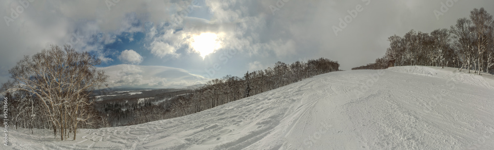 Snow covered rime trees, Rusutsu, Hokkaido, Japan Snow covered rime trees, Rusutsu, Hokkaido, Japan