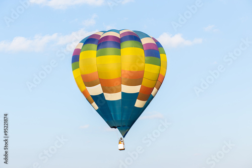 Hot air balloon with blue sky background