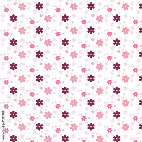 Simple pink flower pattern colorfulness cute. Floral seamless background for the design of you. 