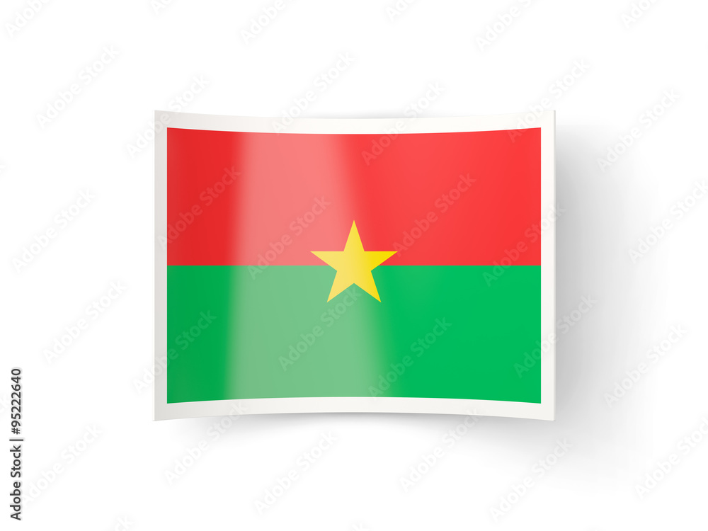 Bent icon with flag of burkina faso Bent icon with flag of burkina faso
