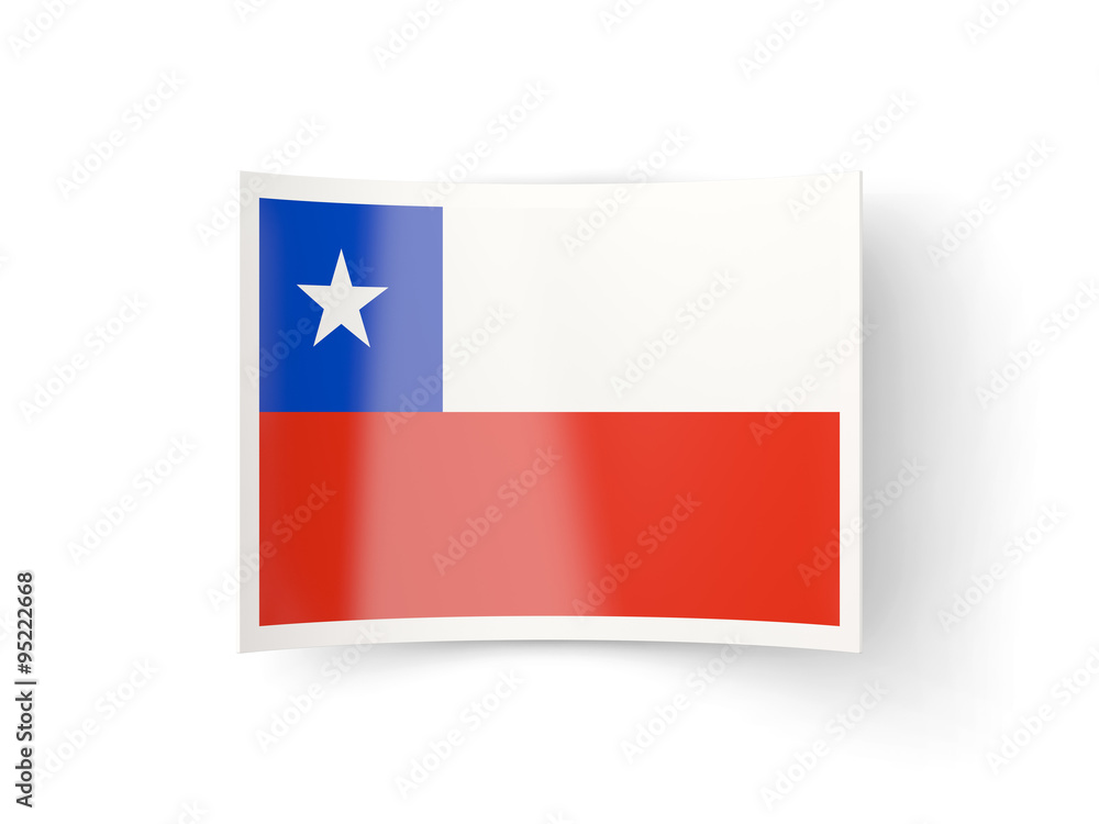 Bent icon with flag of chile Bent icon with flag of chile
